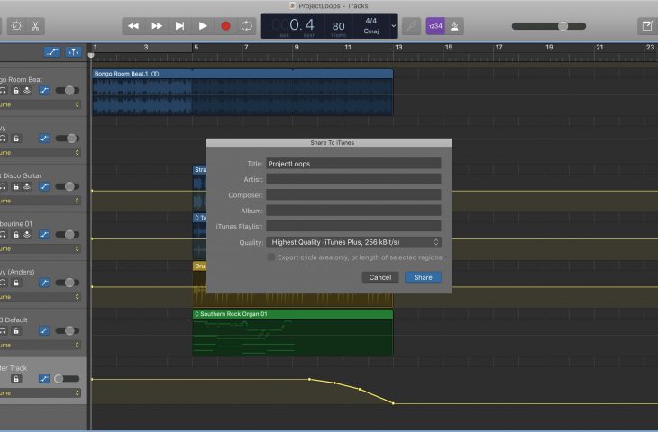 How to import a song to garageband machine